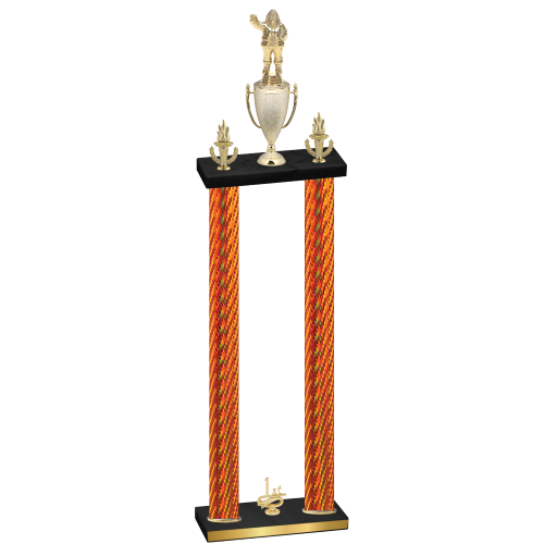 Double Orange Carbon Fiber First Place Holiday Trophy