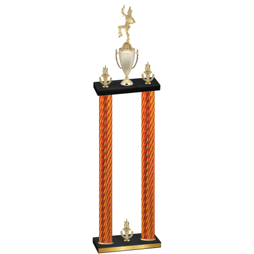 Double Orange Carbon Fiber Victory Majorette Trophy
