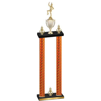 Double Orange Carbon Fiber Victory Majorette Trophy