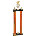 Double Orange Carbon Fiber First Place Fishing Trophy