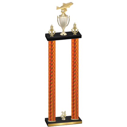 Double Orange Carbon Fiber Year Fishing Trophy