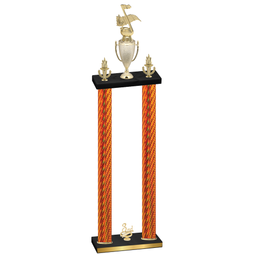 Double Orange Carbon Fiber Third Place Music Trophy