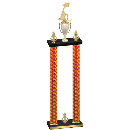 Double Orange Carbon Fiber Victory Golf Trophy