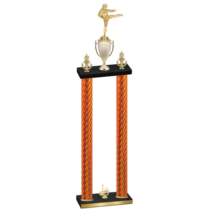 Double Orange Carbon Fiber First Place Karate Trophy