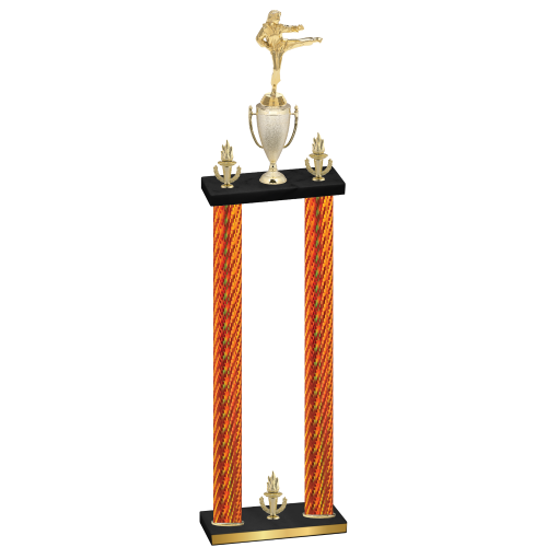 Double Orange Carbon Fiber Victory Karate Trophy
