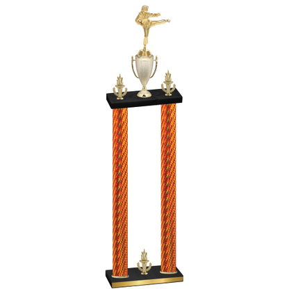 Double Orange Carbon Fiber Victory Karate Trophy