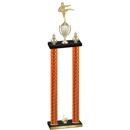 Double Orange Carbon Fiber First Place Karate Trophy