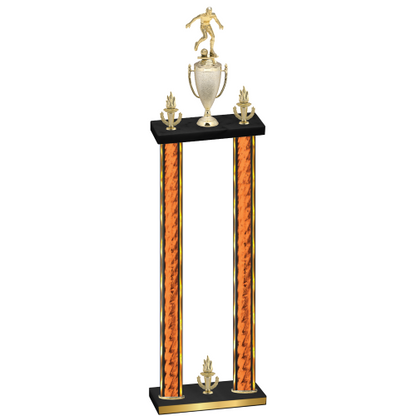 Double Orange Glacier Victory Soccer Trophy