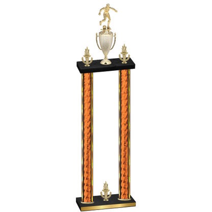Double Orange Glacier Victory Soccer Trophy