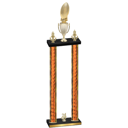 Double Orange Glacier Year Football Trophy