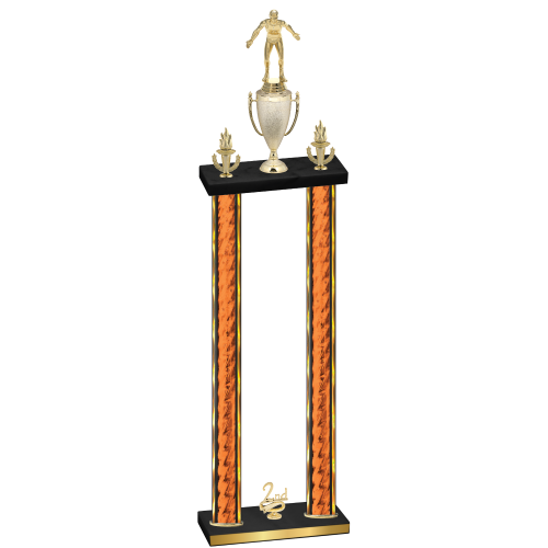 Double Orange Glacier Second Place Wrestling Trophy
