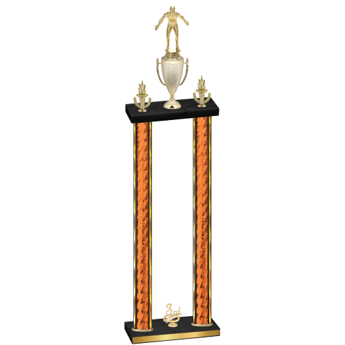 Double Orange Glacier Third Place Wrestling Trophy
