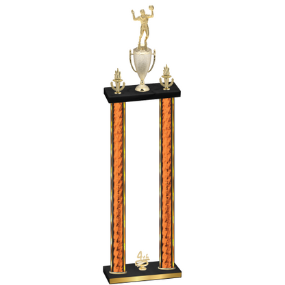 Double Orange Glacier Fourth Place Volleyball Trophy