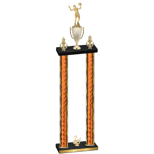 Double Orange Glacier Second Place Volleyball Trophy