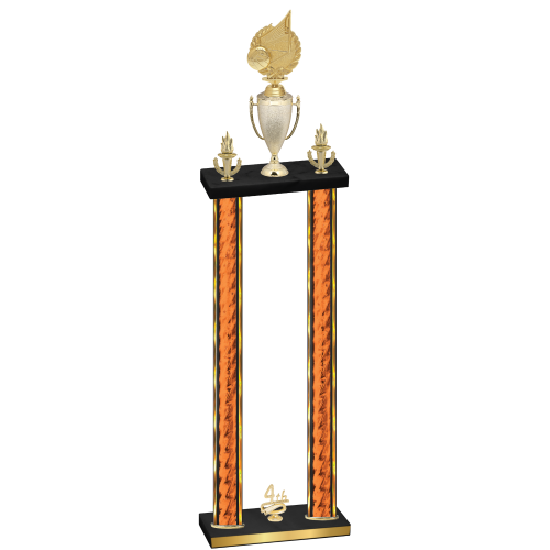 Double Orange Glacier Fourth Place Volleyball Trophy