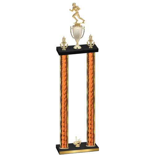 Double Orange Glacier First Place Football Trophy