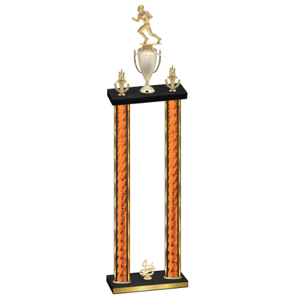 Double Orange Glacier Fourth Place Football Trophy