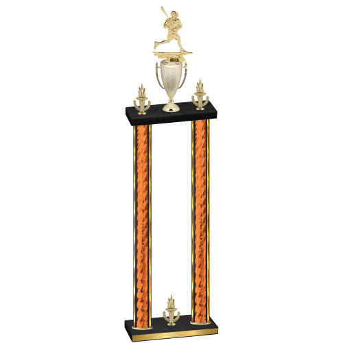 Double Orange Glacier Victory Lacrosse Trophy
