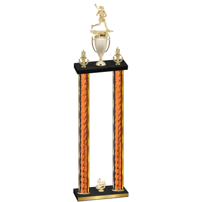 Double Orange Glacier Fourth Place Lacrosse Trophy