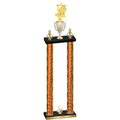 Double Orange Glacier Third Place Pickleball Trophy