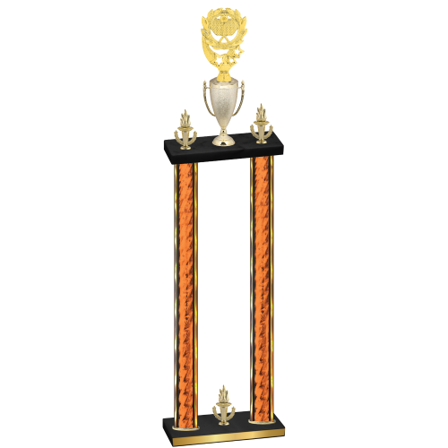 Double Orange Glacier Victory Pickleball Trophy