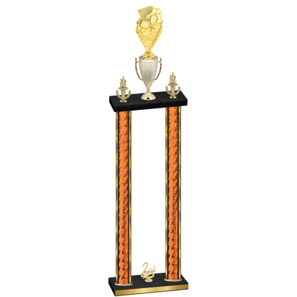 Double Orange Glacier Second Place Pickleball Trophy