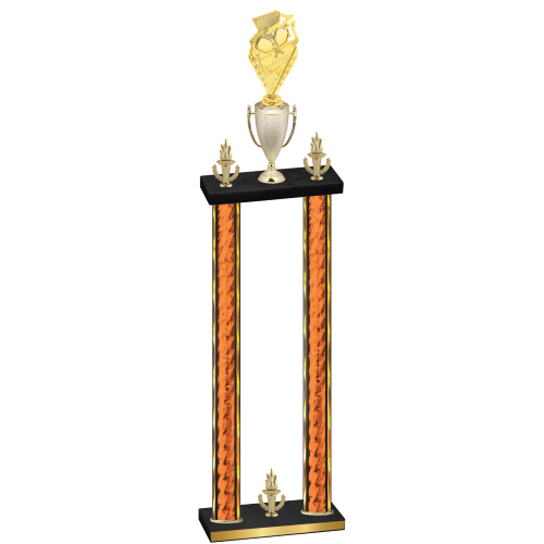 Double Orange Glacier Victory Pickleball Trophy