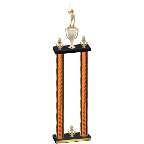 Double Orange Glacier Victory Golf Trophy