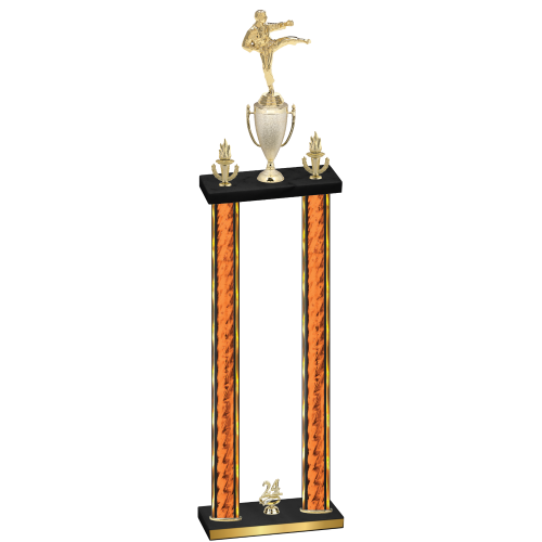 Double Orange Glacier Year Karate Trophy