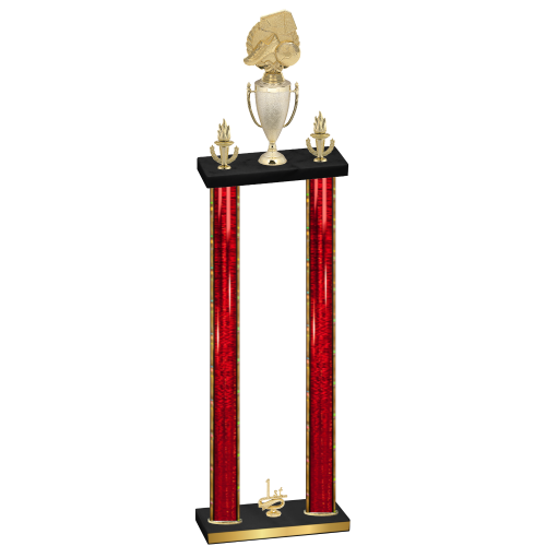 Double Red Glacier First Place Soccer Trophy