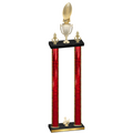 Double Red Glacier Third Place Football Trophy