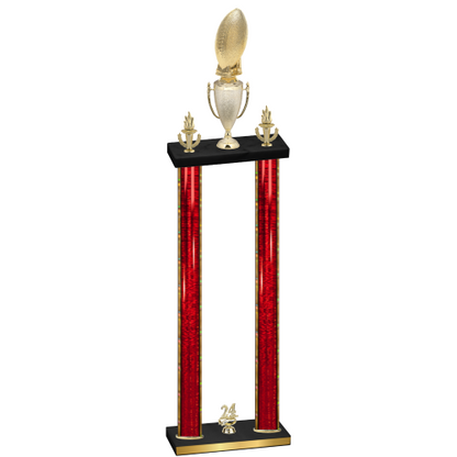 Double Red Glacier Year Football Trophy