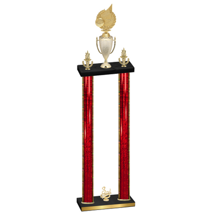Double Red Glacier Third Place Volleyball Trophy