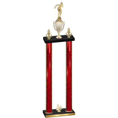 Double Red Glacier Fourth Place Tennis Trophy