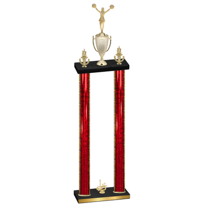 Double Red Glacier First Place Cheerleading Trophy