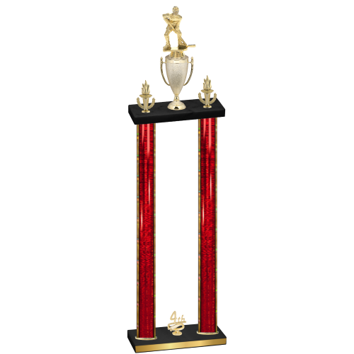 Double Red Glacier Fourth Place Hockey Trophy