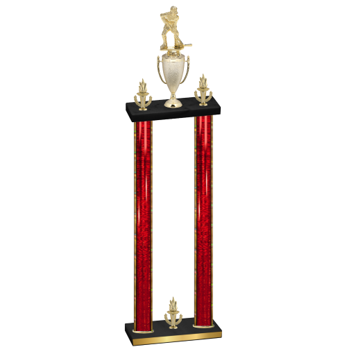 Double Red Glacier Victory Hockey Trophy