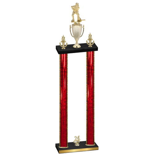 Double Red Glacier Year Hockey Trophy