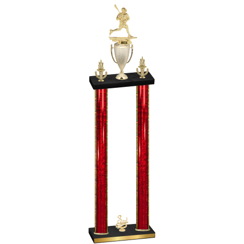 Double Red Glacier Third Place Lacrosse Trophy
