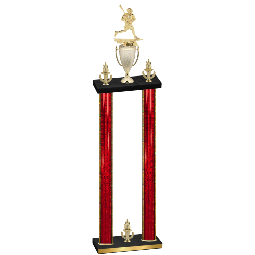 Double Red Glacier Victory Lacrosse Trophy