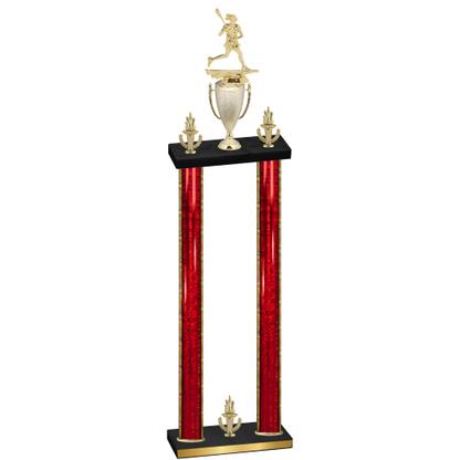 Double Red Glacier Victory Lacrosse Trophy