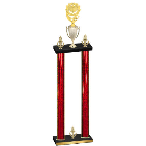 Double Red Glacier Victory Pickleball Trophy
