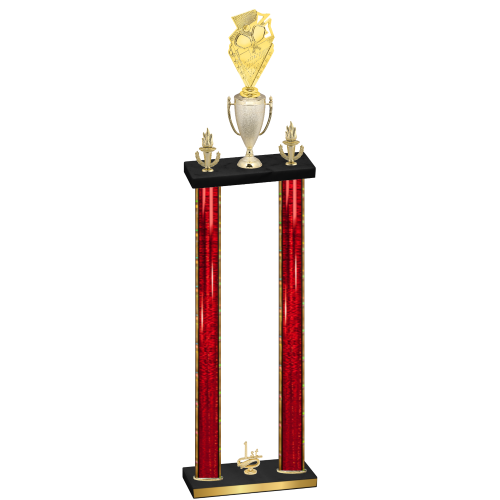 Double Red Glacier First Place Pickleball Trophy