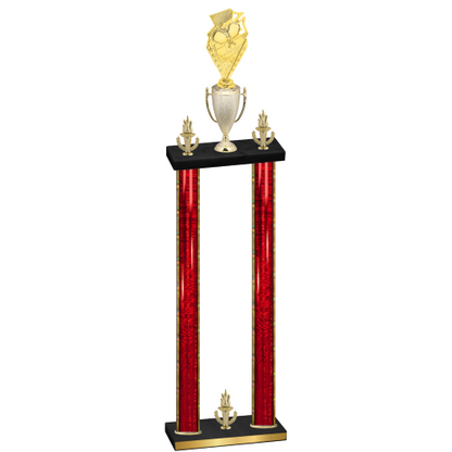 Double Red Glacier Victory Pickleball Trophy