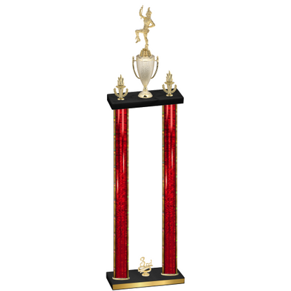 Double Red Glacier Third Place Majorette Trophy
