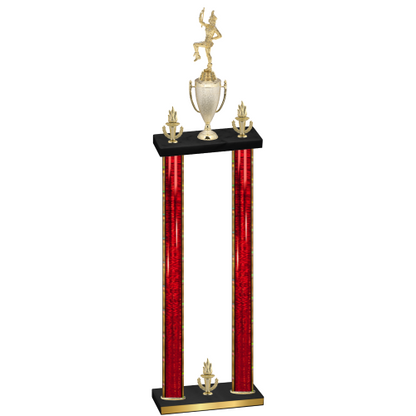 Double Red Glacier Victory Majorette Trophy