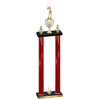 Double Red Glacier Third Place Golf Trophy