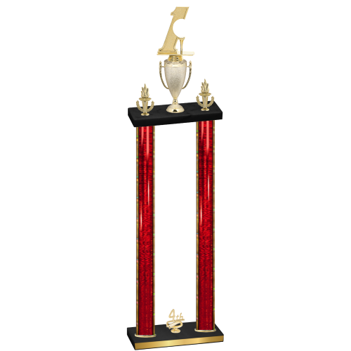 Double Red Glacier Fourth Place Golf Trophy