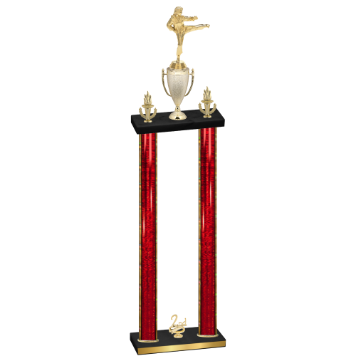 Double Red Glacier Second Place Karate Trophy