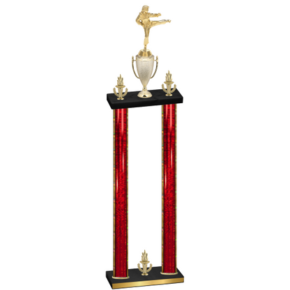Double Red Glacier Victory Karate Trophy